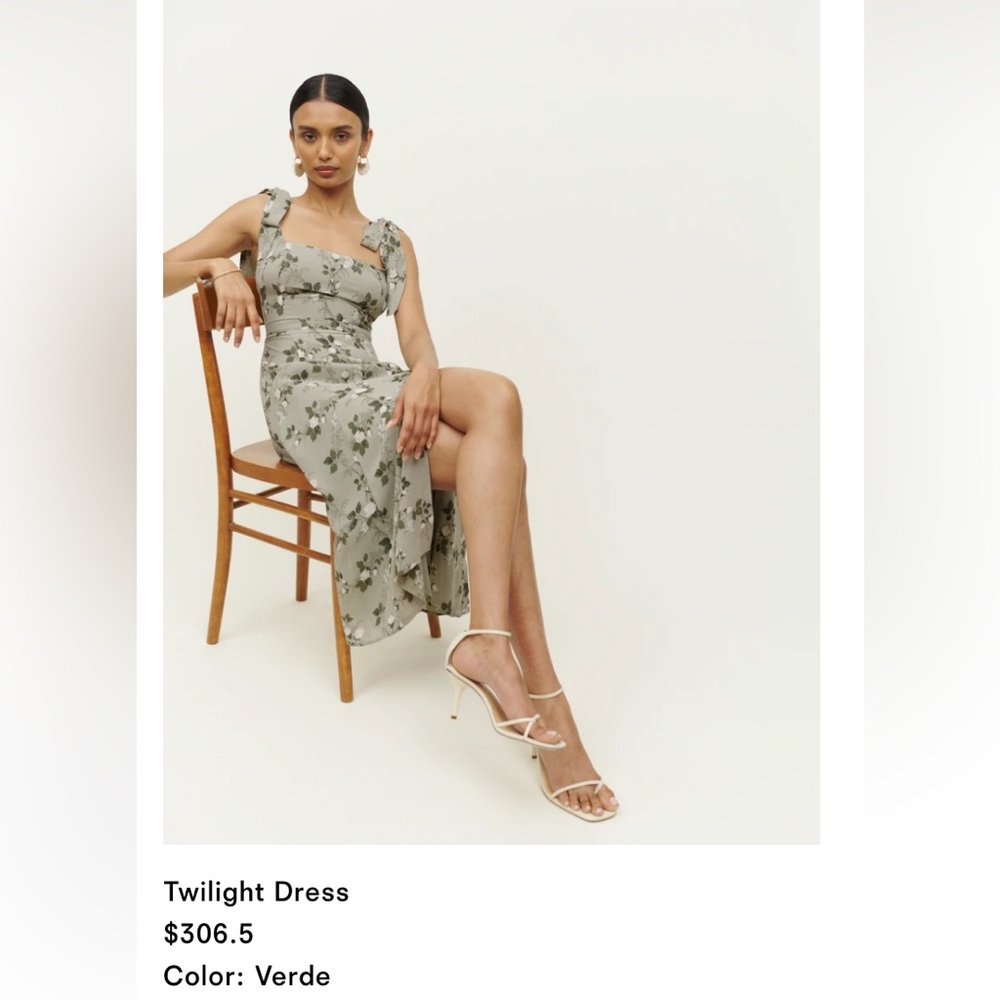 Reformation twilight dress in verde size 6